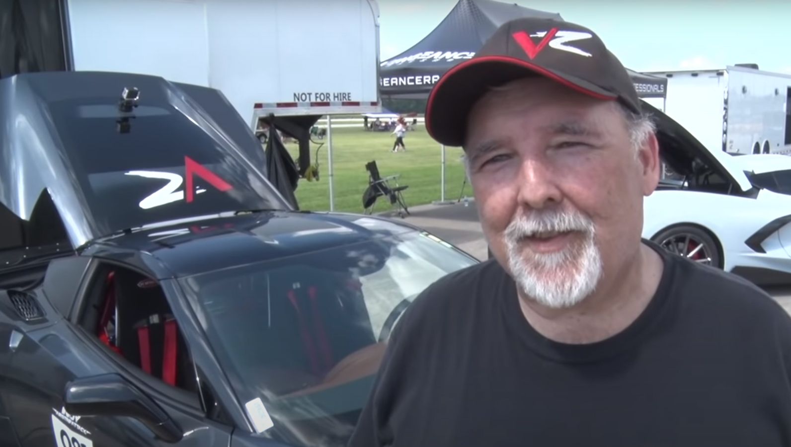 Michael Stout poses with his record-breaking Corvette C7