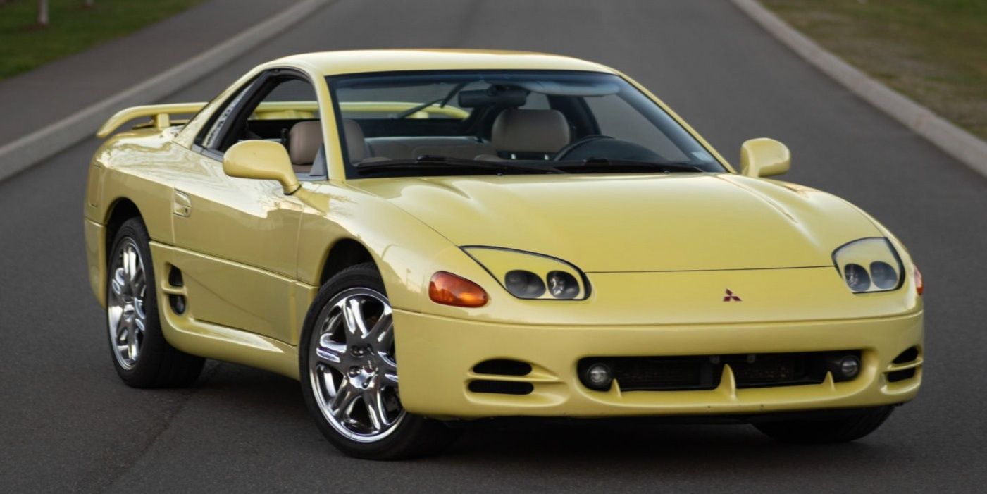 Yellow Mitsubishi 3000GT VR-4 parked