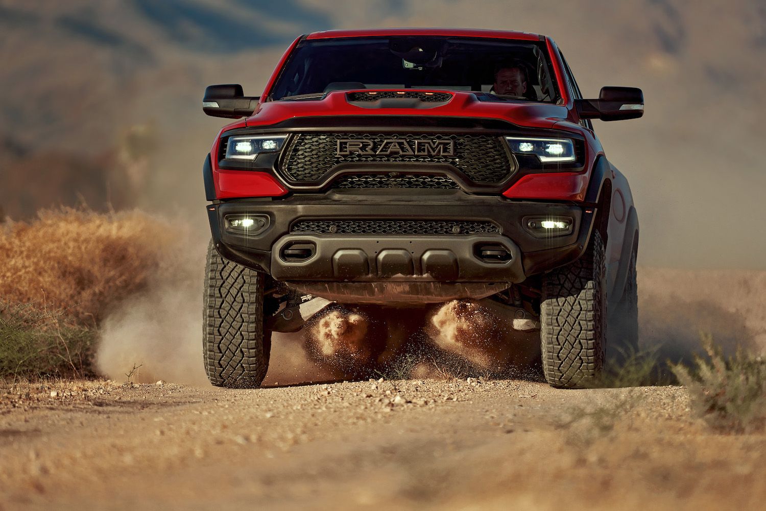 An image of the Ram 1500 TRX in motion