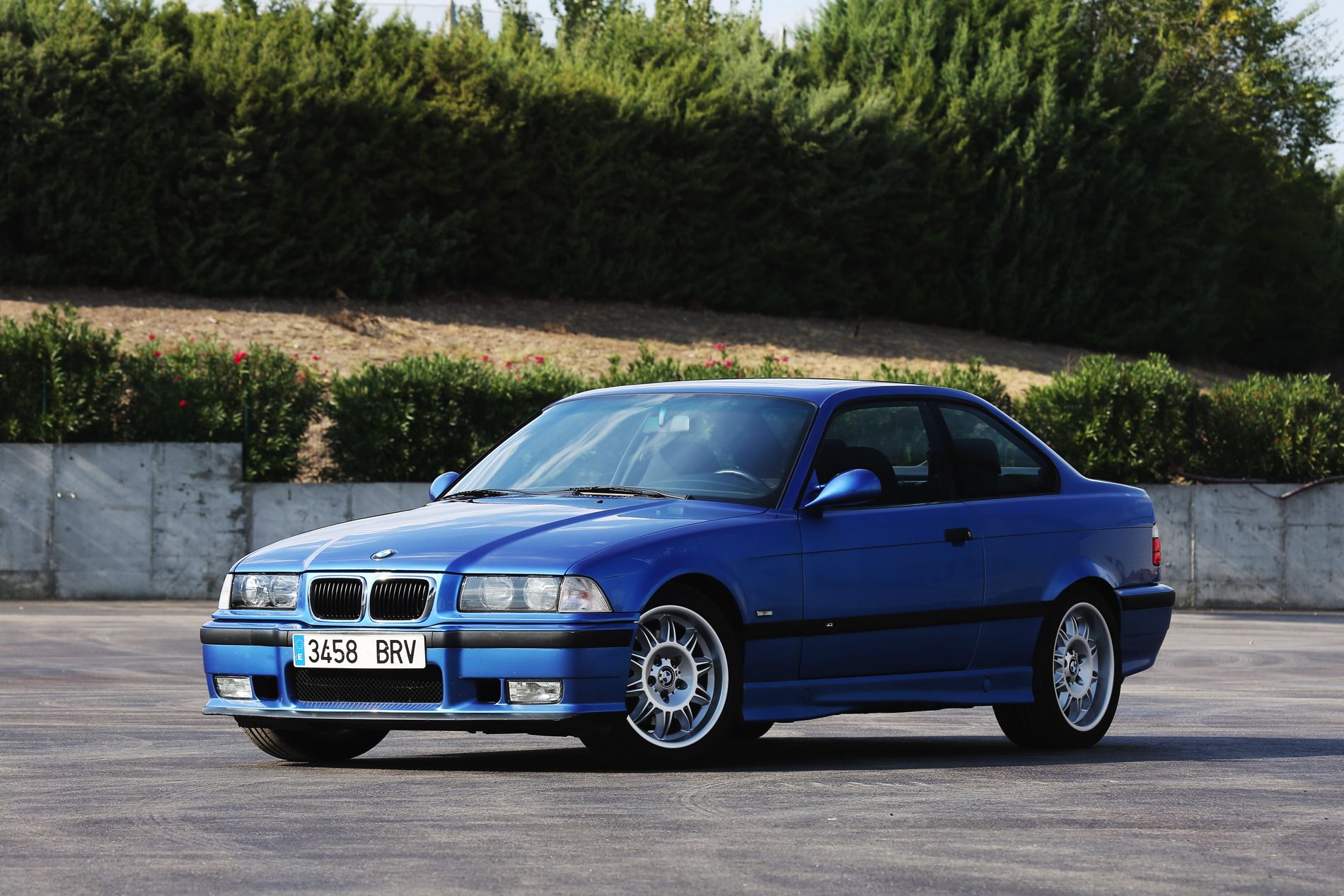 blue BMW powerful