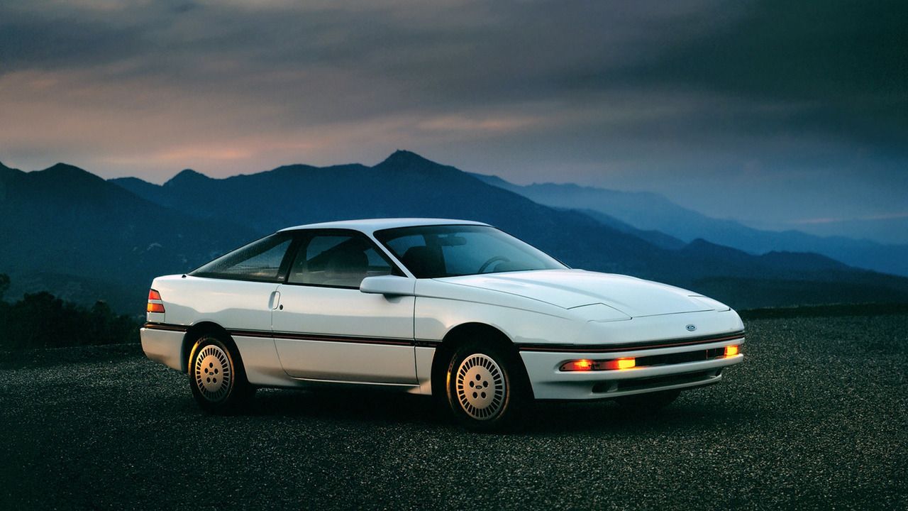 1989 Ford Probe sports car parked at evening