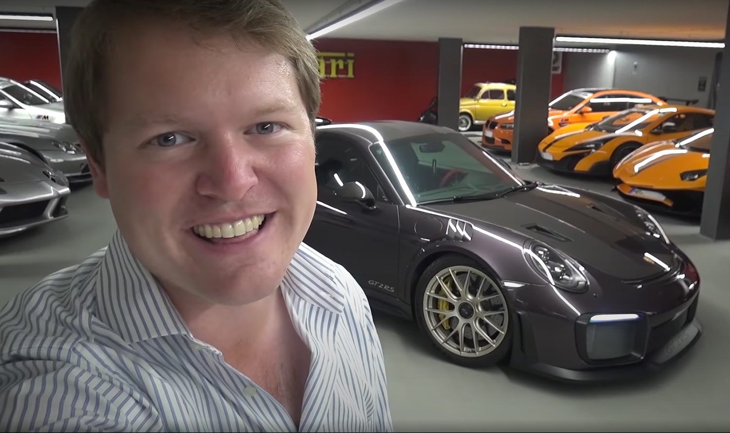 Shmee150 and Porsche GT2 RS Weissach in garage