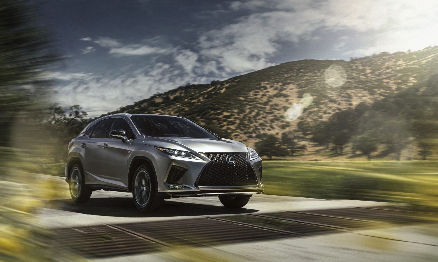 2021 Lexus RX 350 F Sport surrounded by greenery
