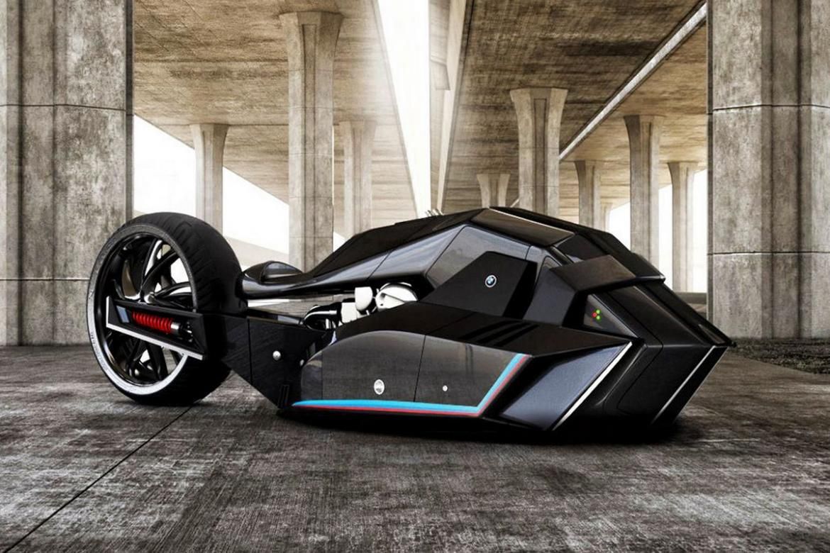 BMW titan Concept Motorcycle at a parking