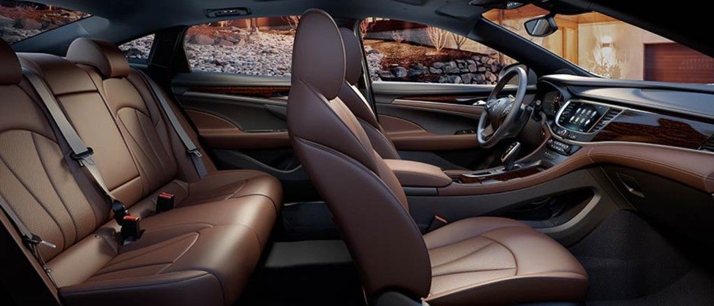 Buick LaCrosse's dark leather interior