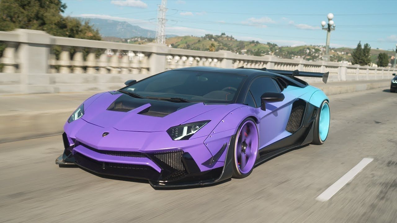 Chris Brown’s Widebody Lamborghini Aventador SV on the road