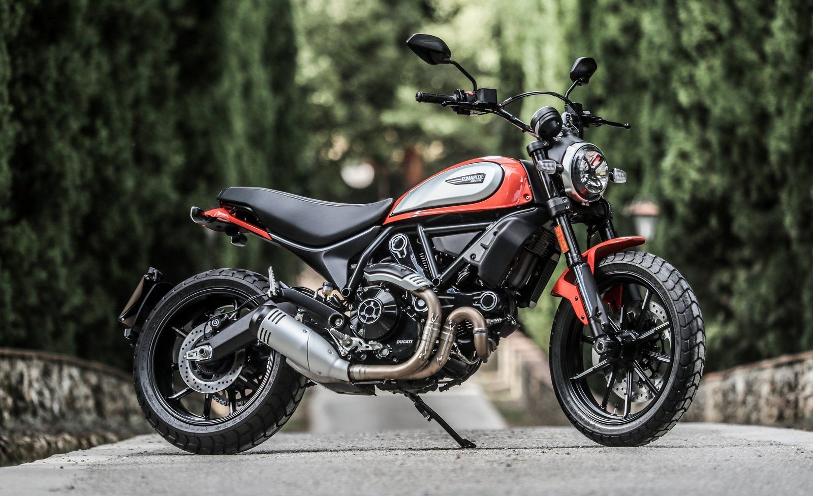 Ducati Scrambler Icon parked on the road