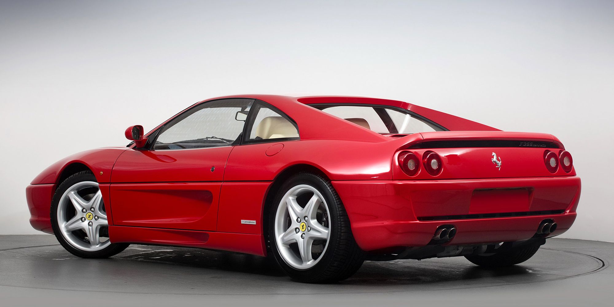 Rear 3/4 view of the F355