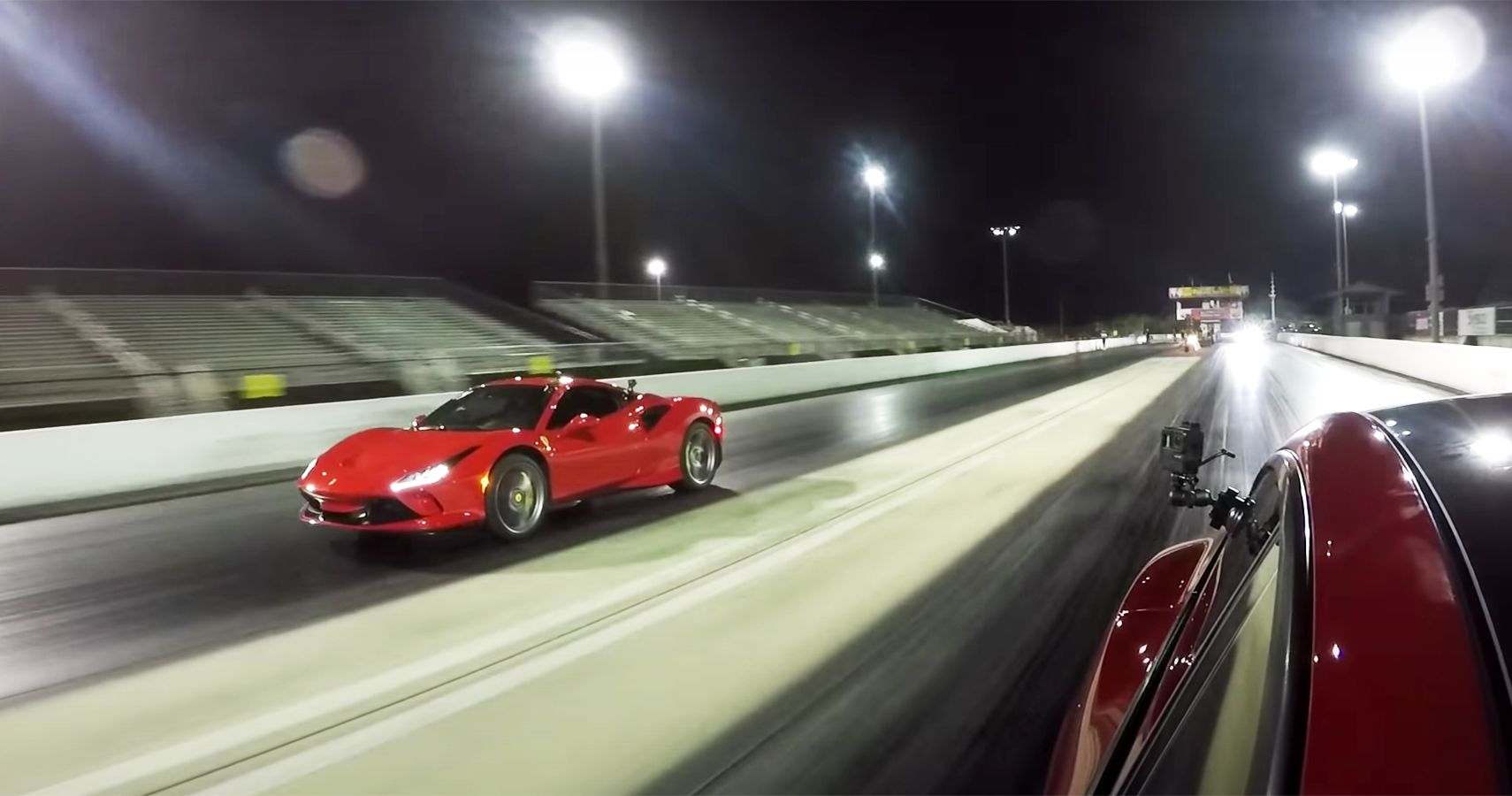 Ferrari F8 Tributo Tesla Model S initial sprint