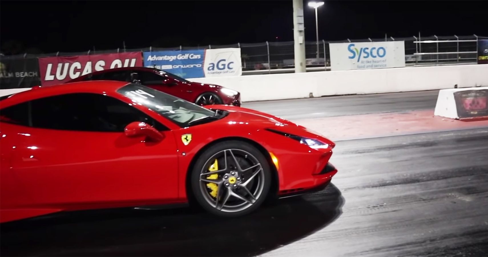 Not Even “Cheetah Stance” Can Help This Tesla Model S Outpace A Ferrari F8 Tributo In Quarter Mile Runs