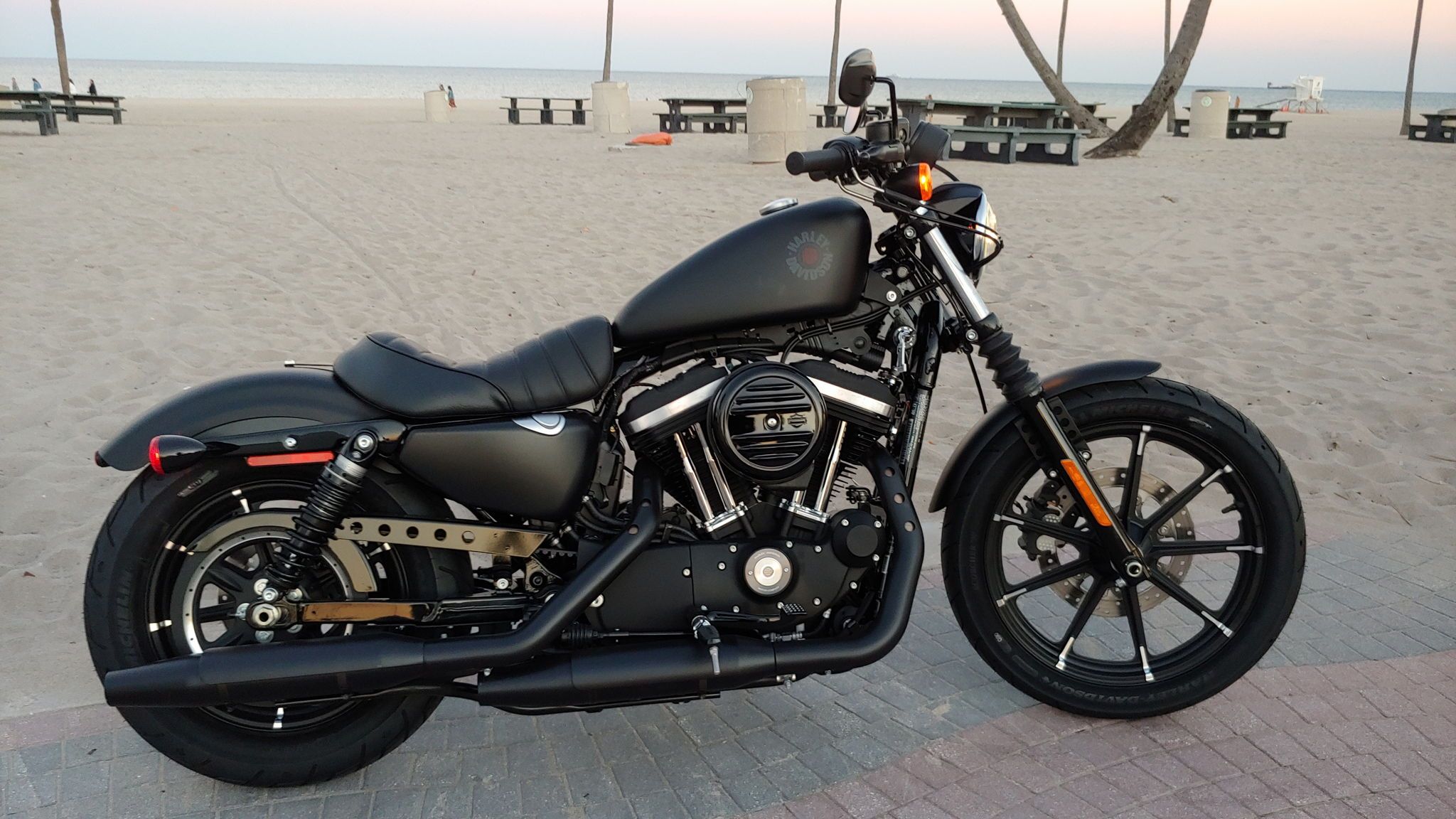 Harley-Davidson Iron 883 at the beach