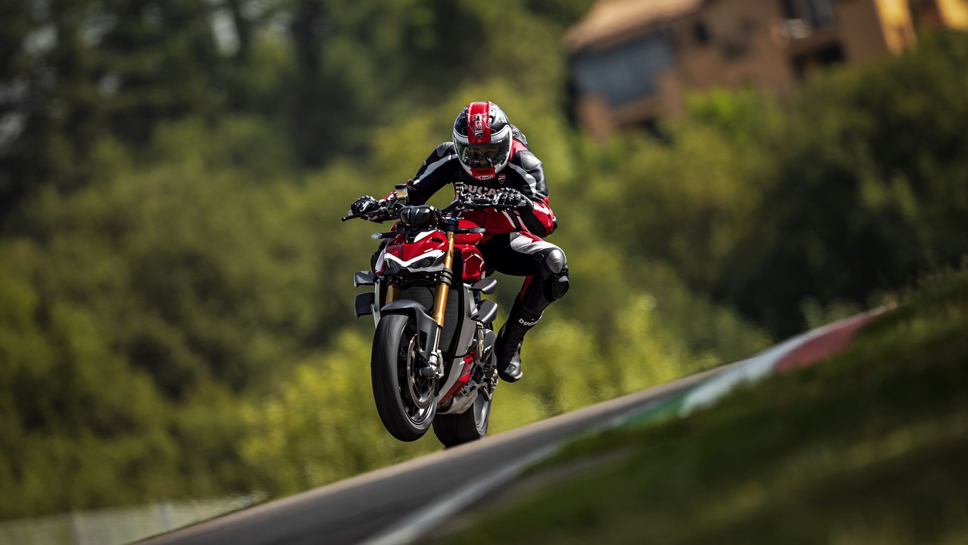 2020 Ducati Streetfighter V4 popping a wheelie