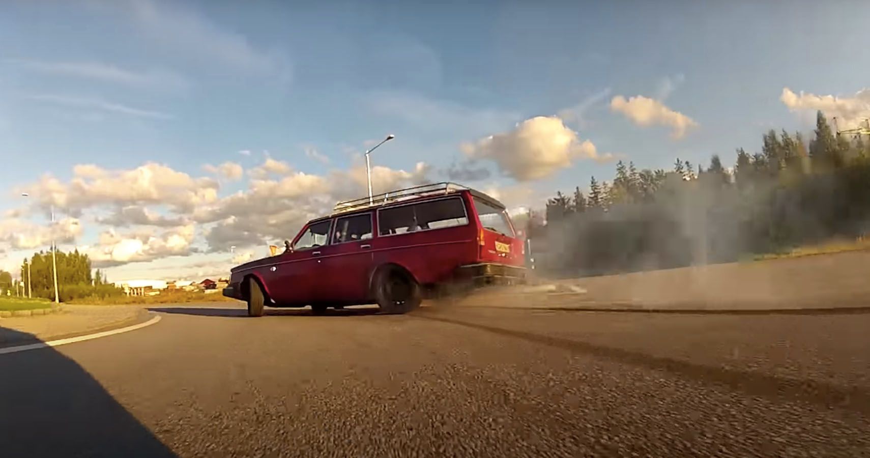 Watch This Insane Lambo V10-Swapped Volvo Do Donuts And Get A New Clutch