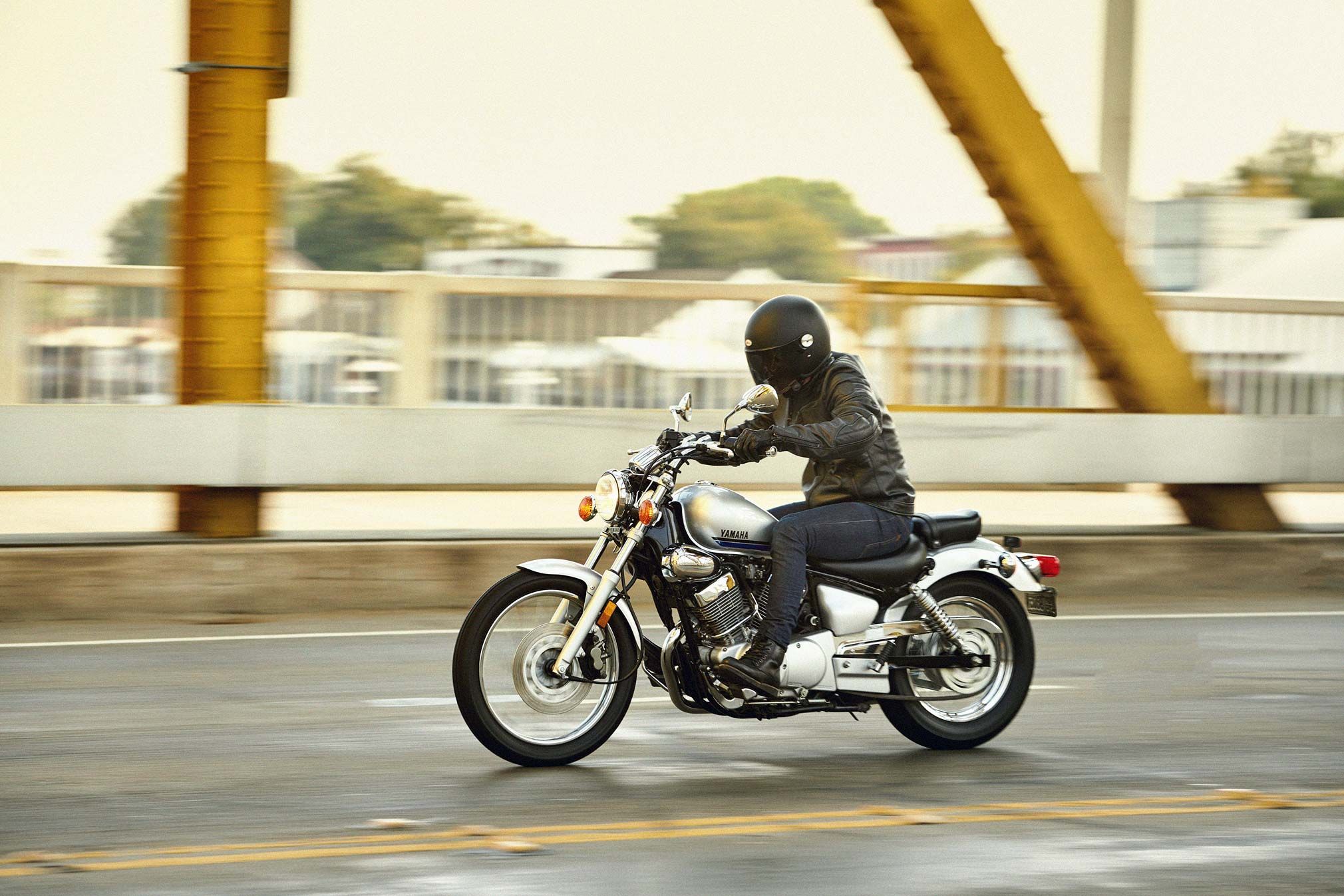 on the highway with the Yamaha V Star 250