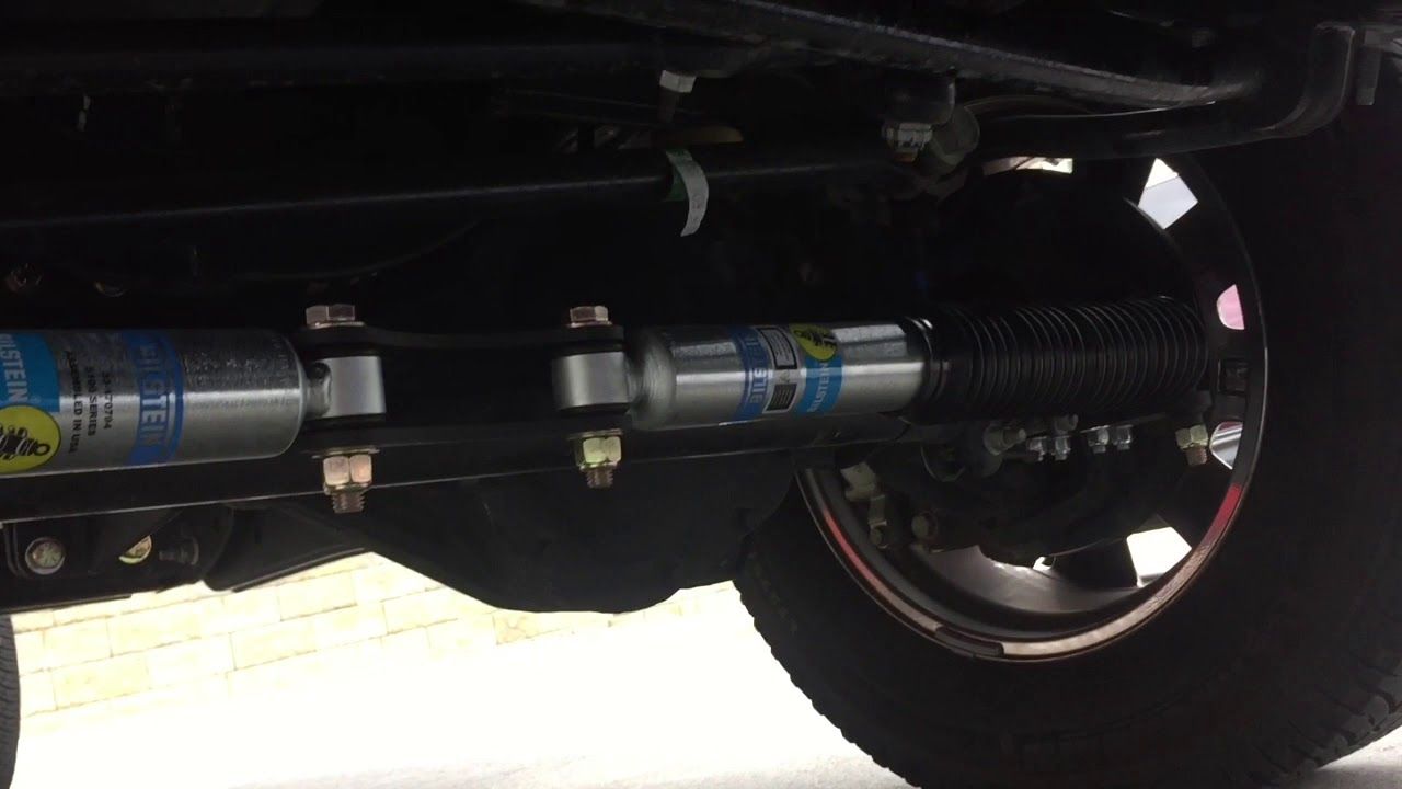 2017 Ford F series Duper Duty truck suspension and axle close-up view