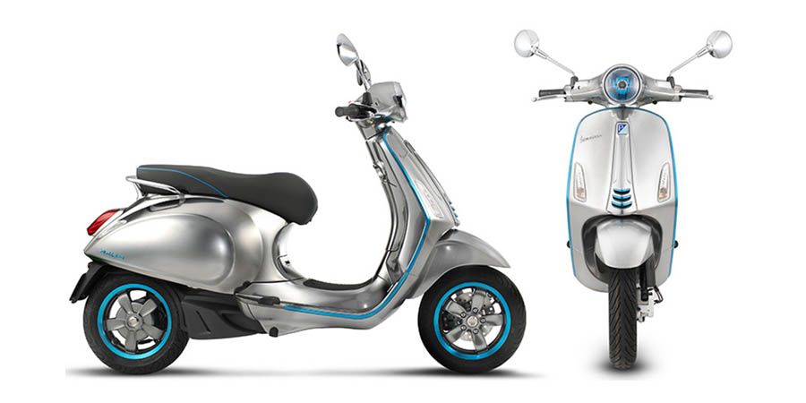 Side and Front Views of Vespa's Elettrica