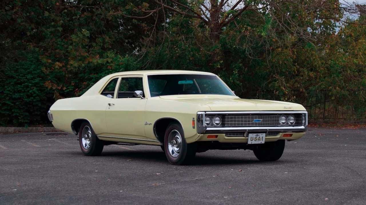 1969 Chevrolet Biscayne 427 parked outside