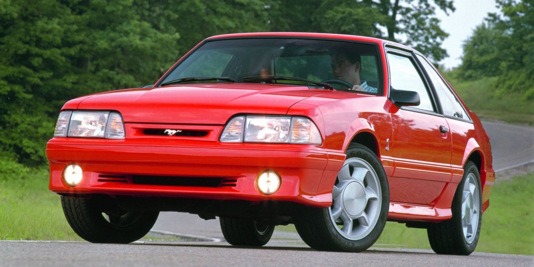 1993 Ford SVT Mustang Cobra on the road