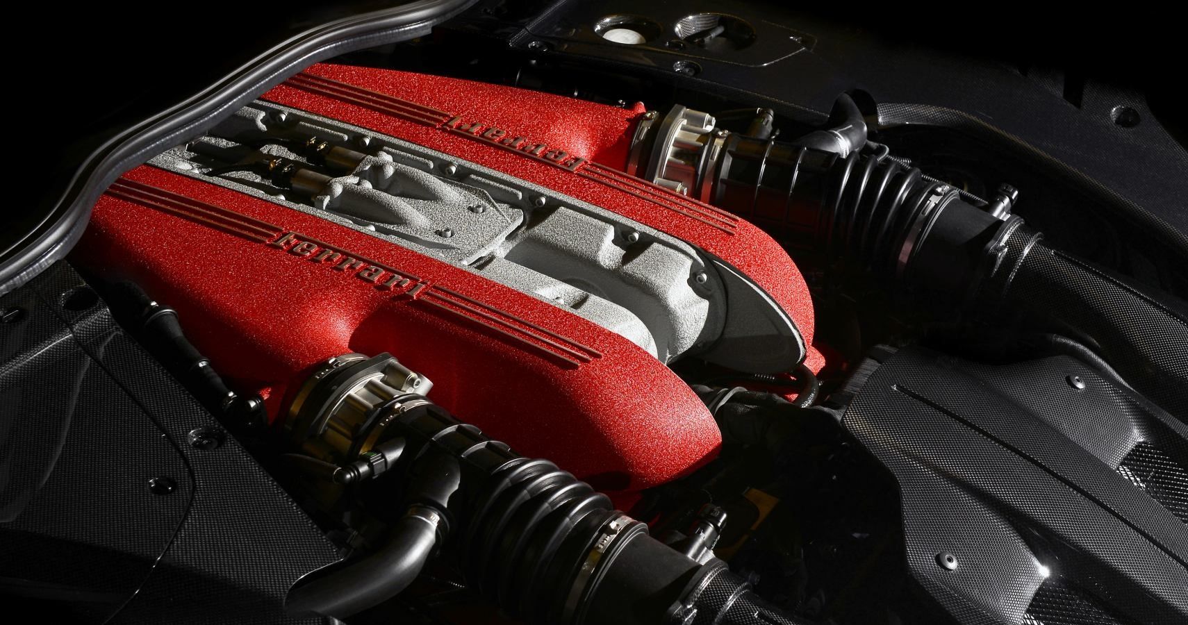 Ferrari F12tdf engine bay view