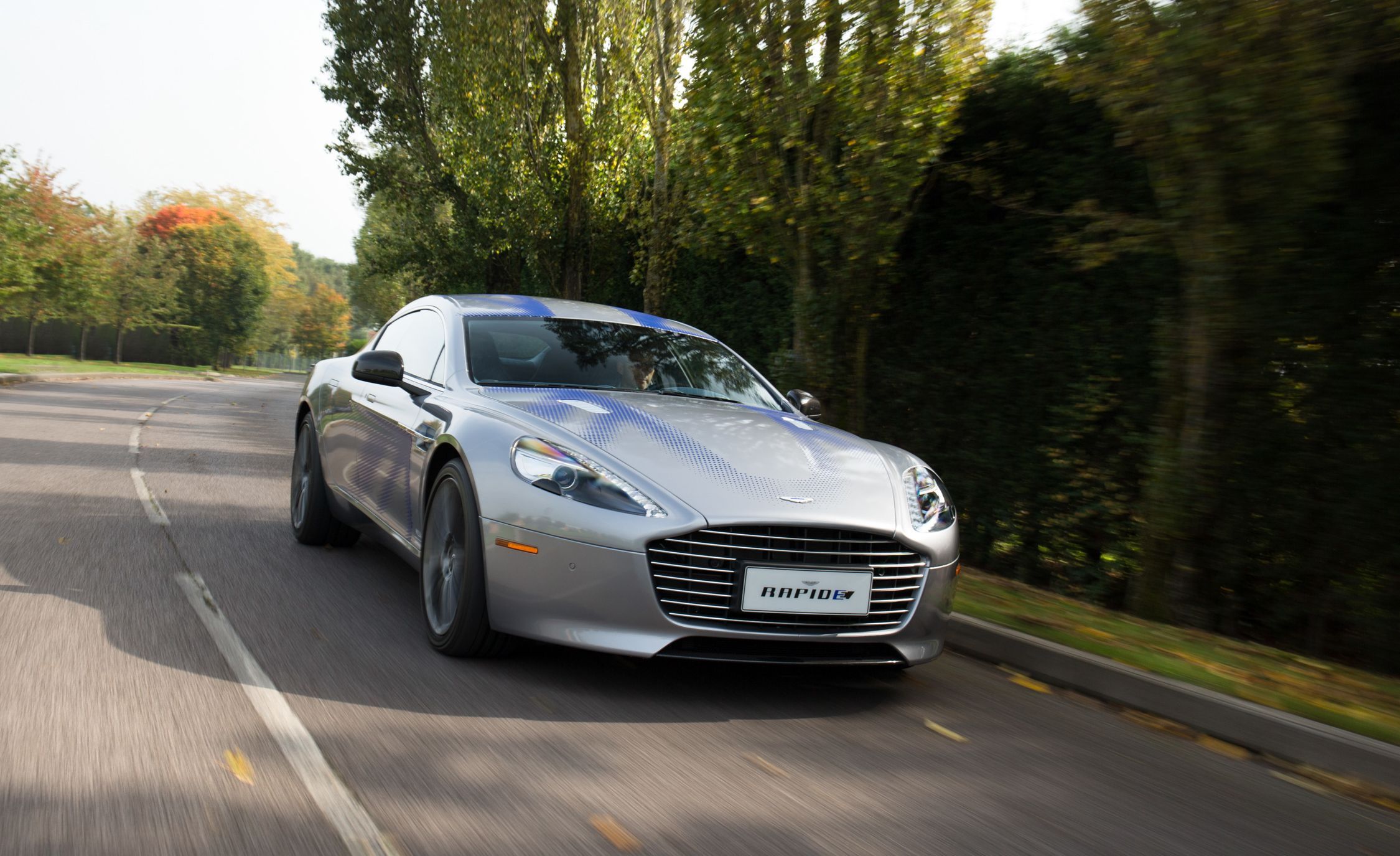 Aston Martin RapidE on the road