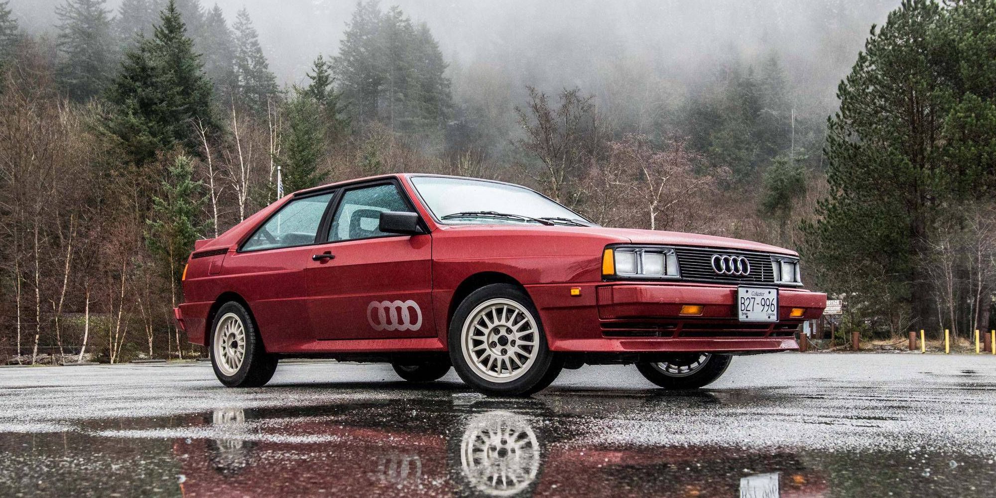The Audi Quattro Coupe in red