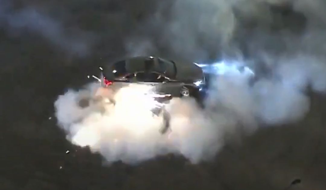 Car hits fireworks at a Los Angeles intersection