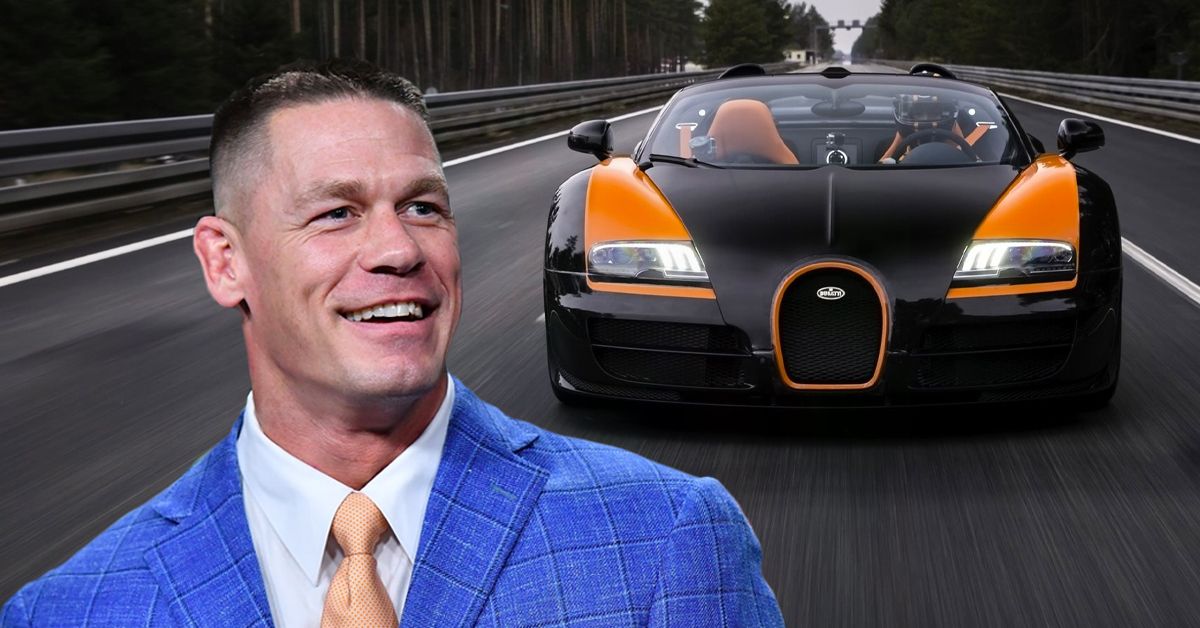 John Cena and a Bugatti