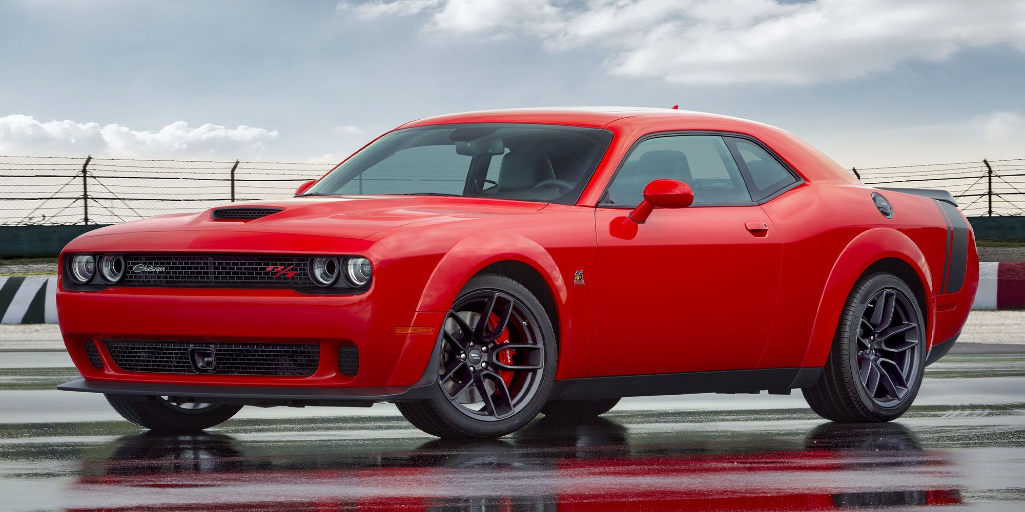 A red Challenger SRT 392 Widebody