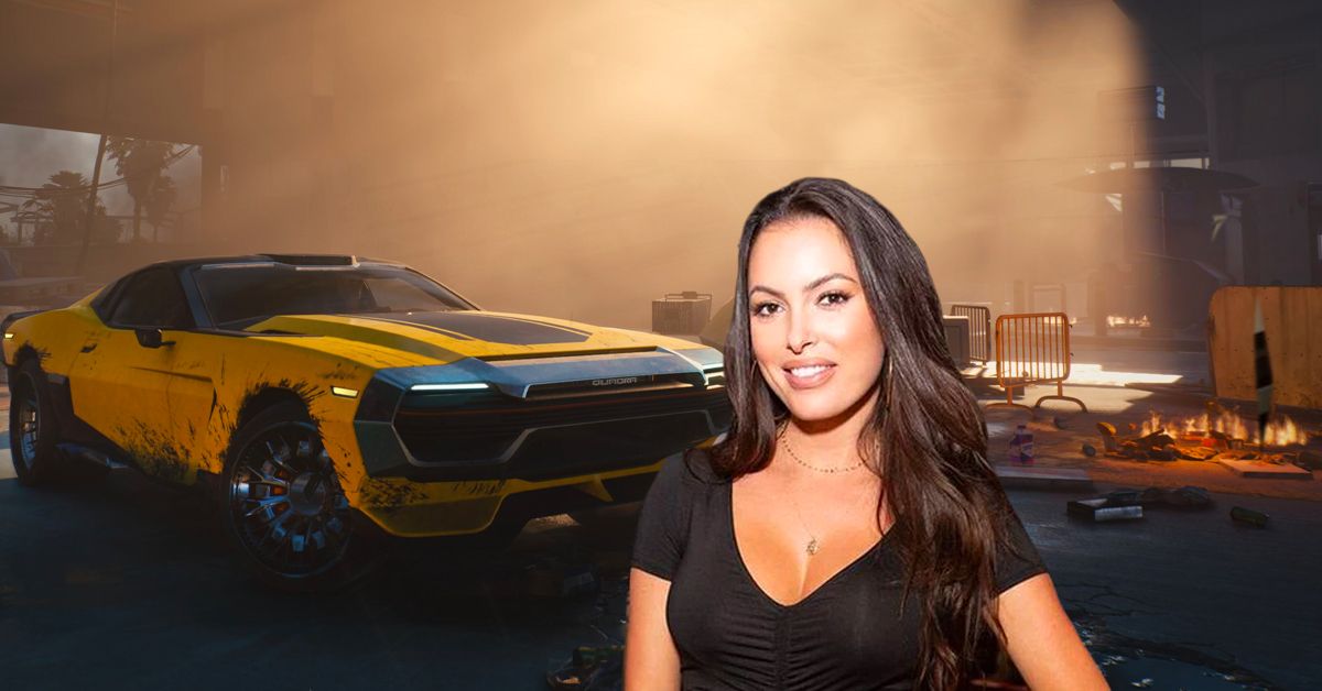 Constance Nunes and a Rockstar Energy Ford Mustang