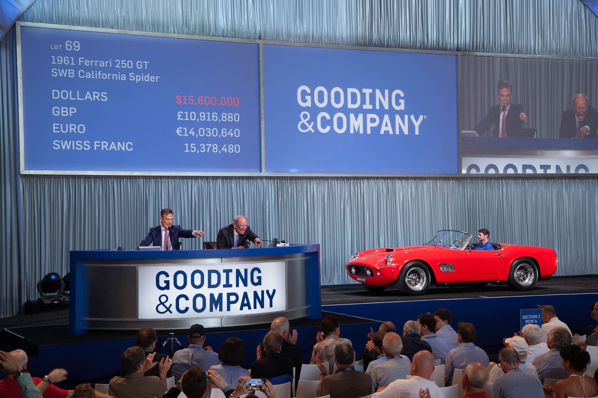 Jerry Seinfeld's Ferrari CA Spider JS fetches top dollar at the Amelia Island Auction