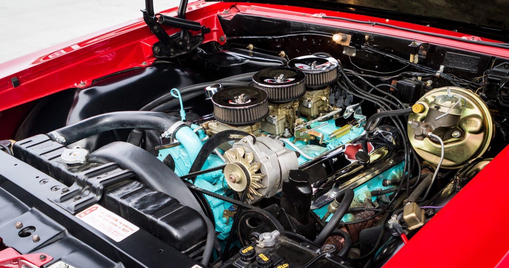 1964 Pontiac GTO V8 engine bay view