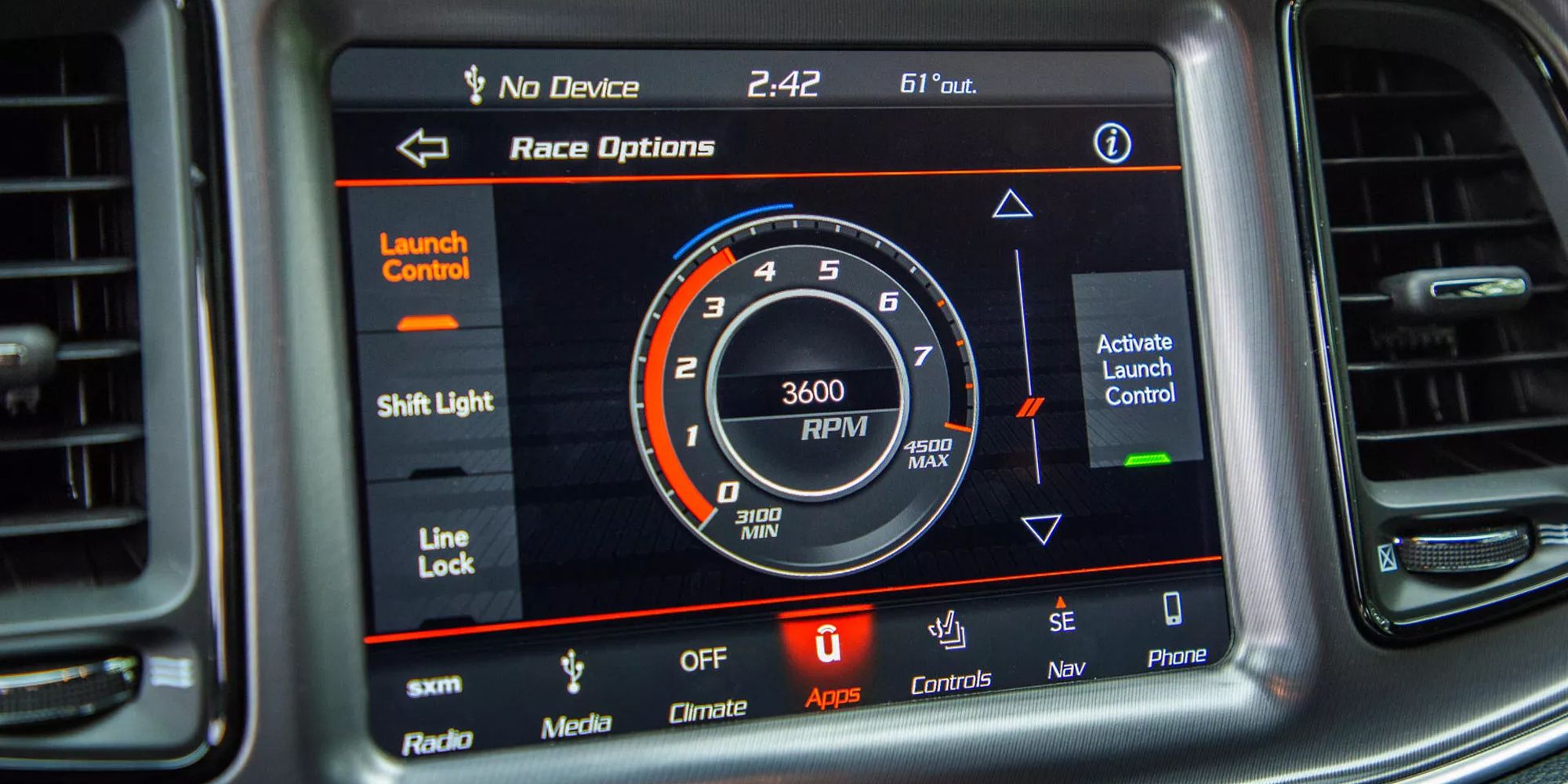 The launch control rev limiter settings in Track Apps