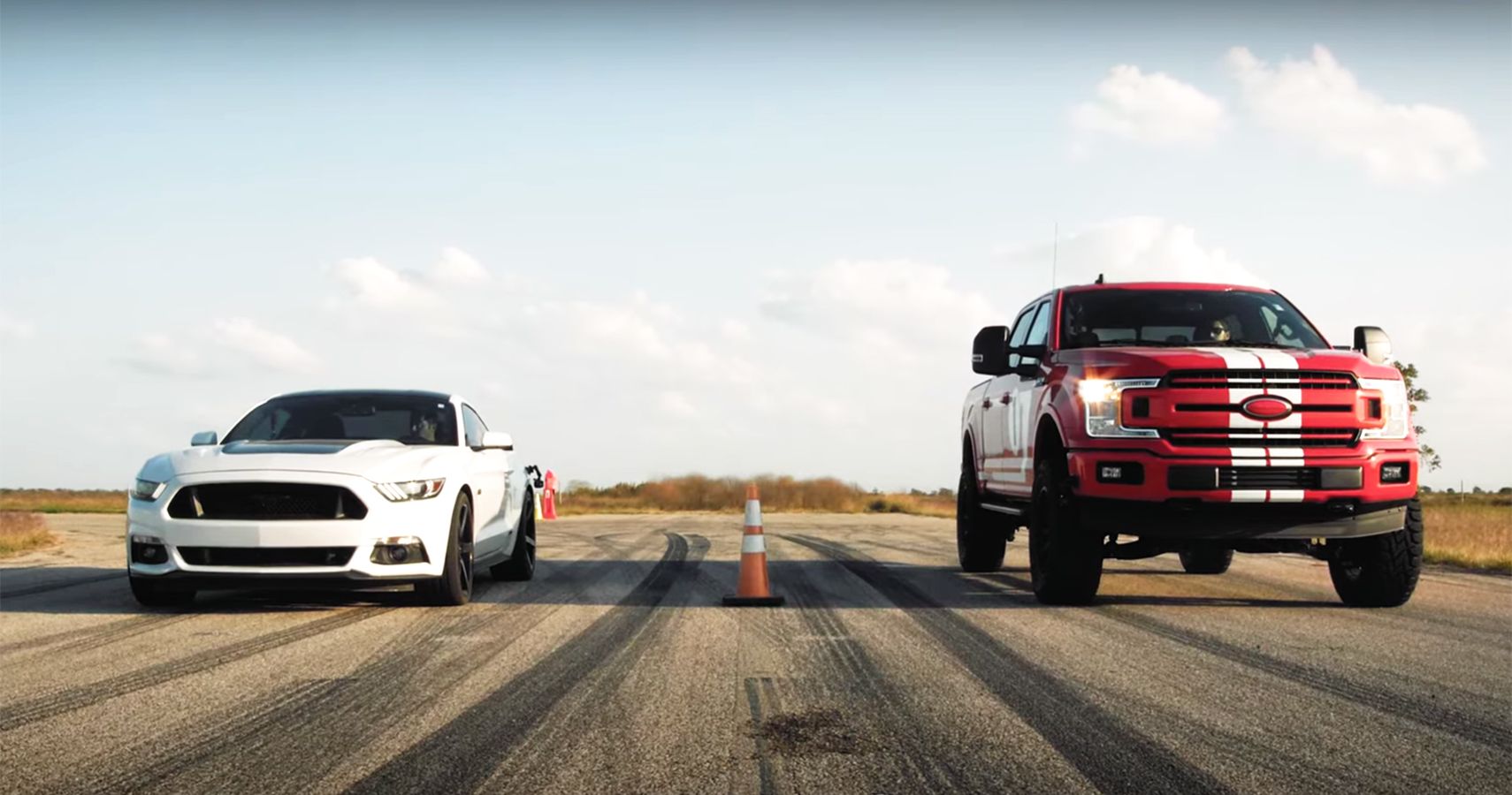 Hennessey Heritage Edition F-150 Mustang GT start line
