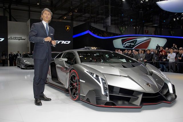 Stephen Winkelmann with the Lamborghini Veneno