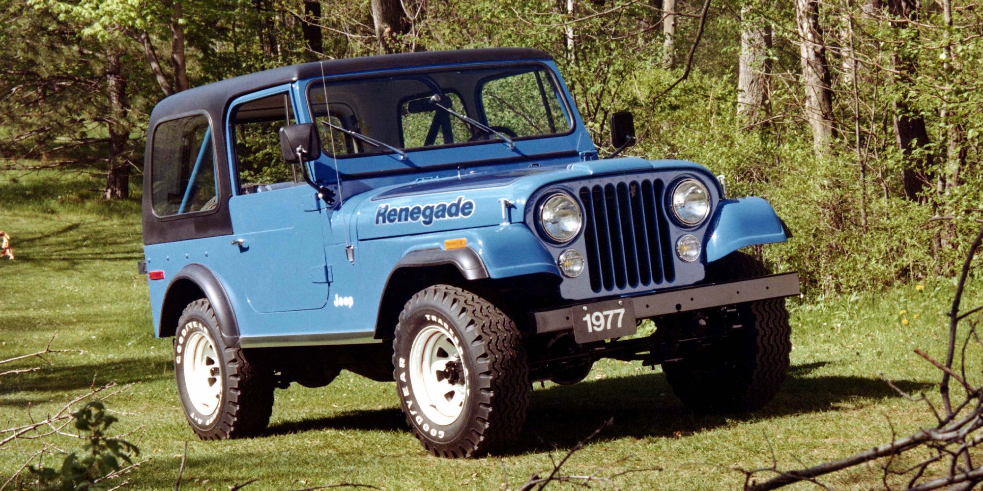 A blue Jeep CJ Renegade