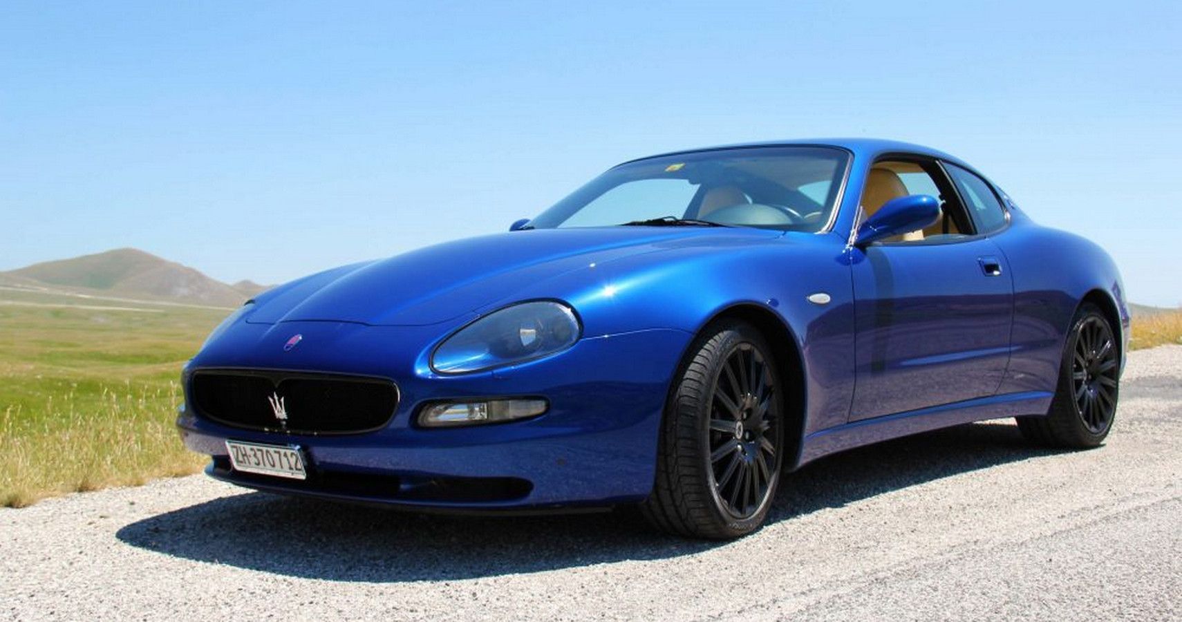 Blue Maserati Coupe - Front View