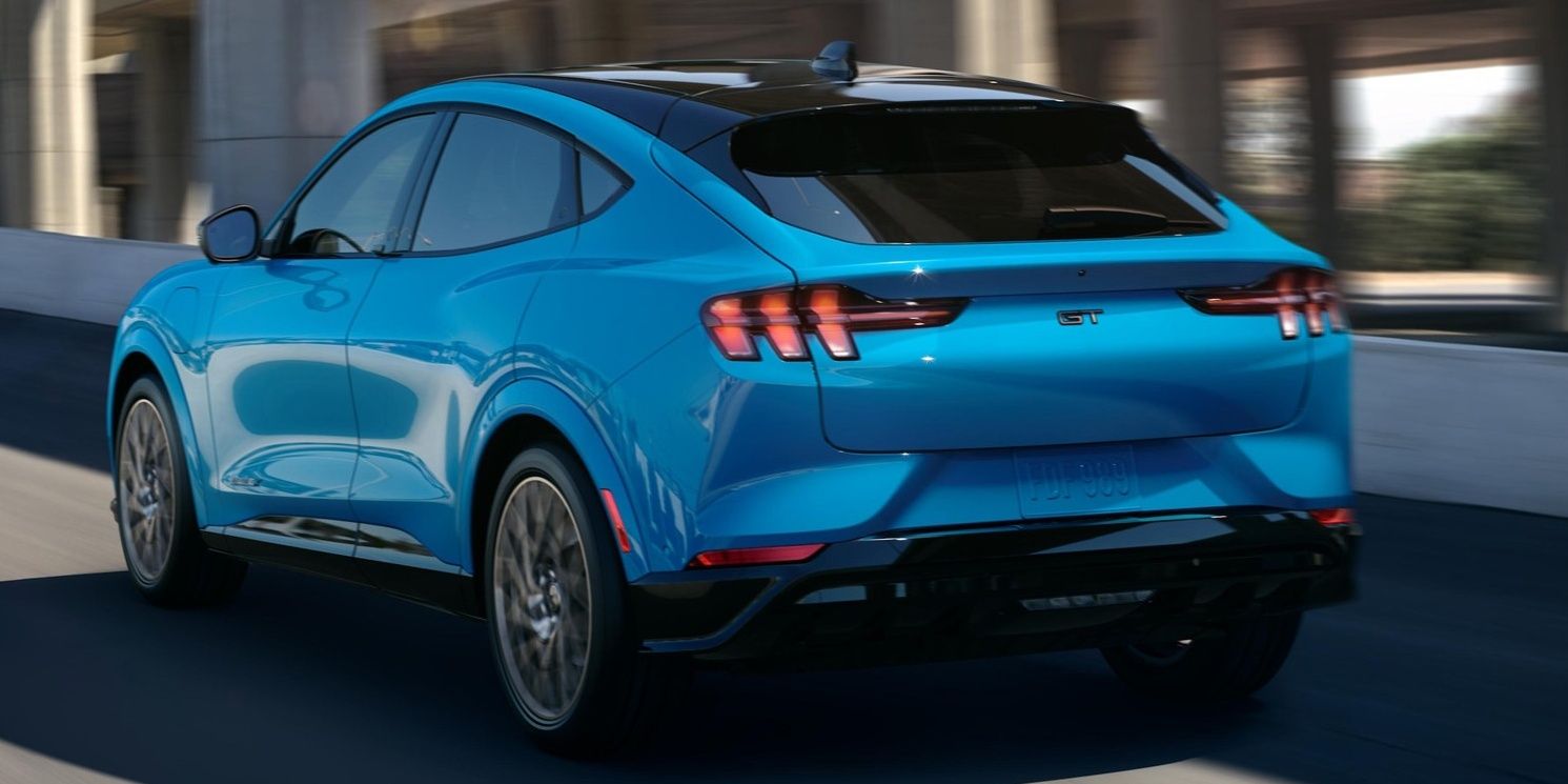 Blue Mustang Mach E rear