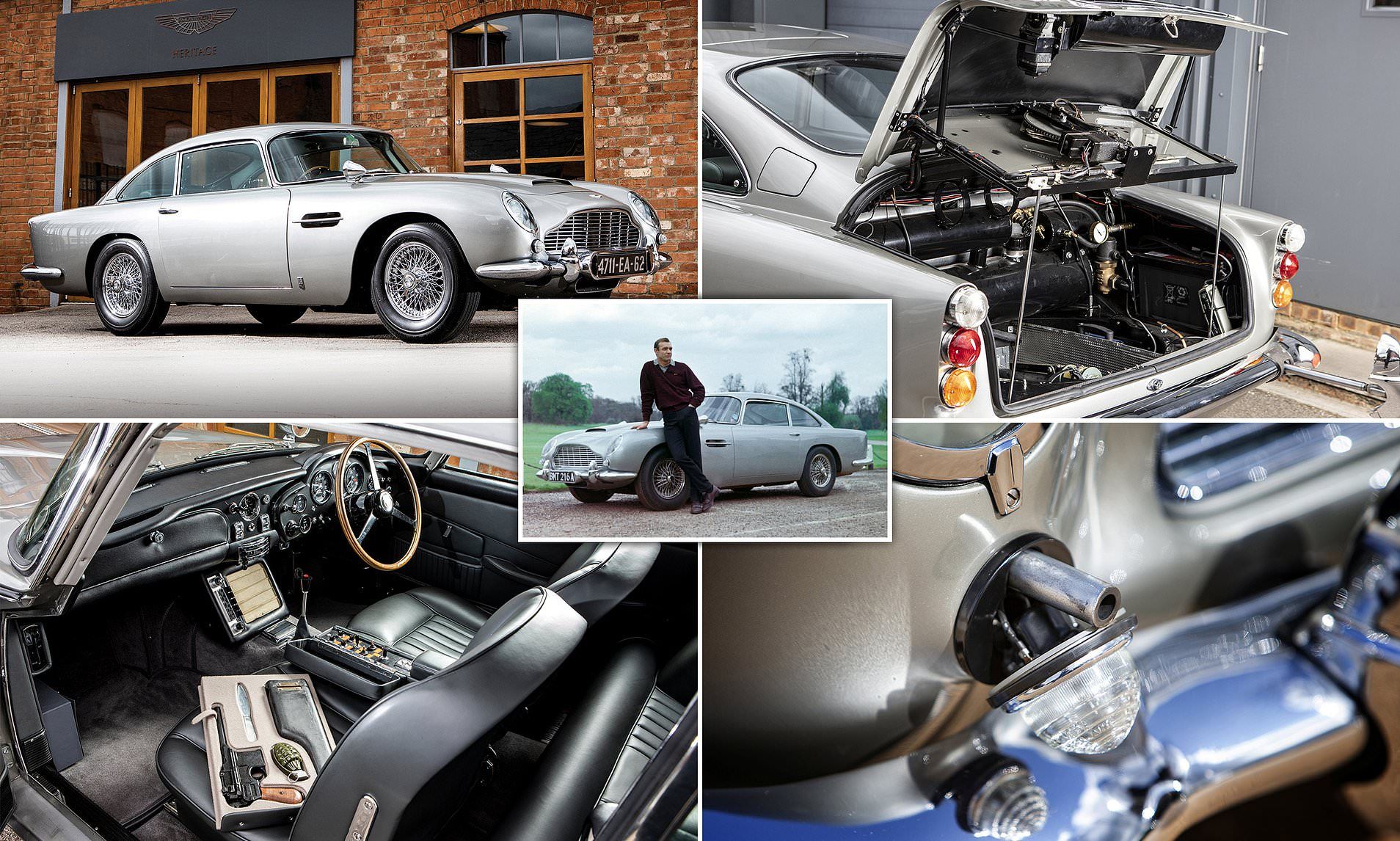 James Bond Aston Martin DB5 with its gadgets