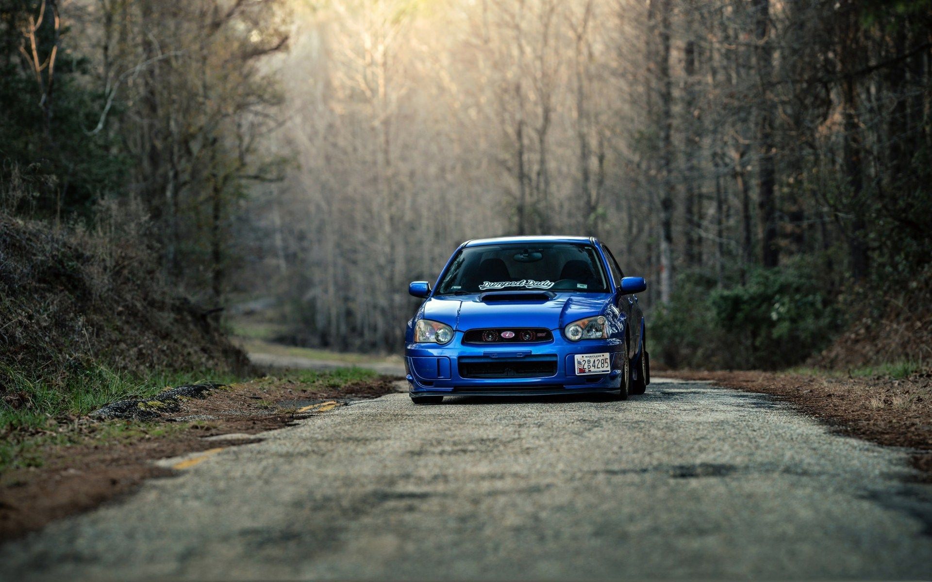 Subaru Impreza WRX on a forest road