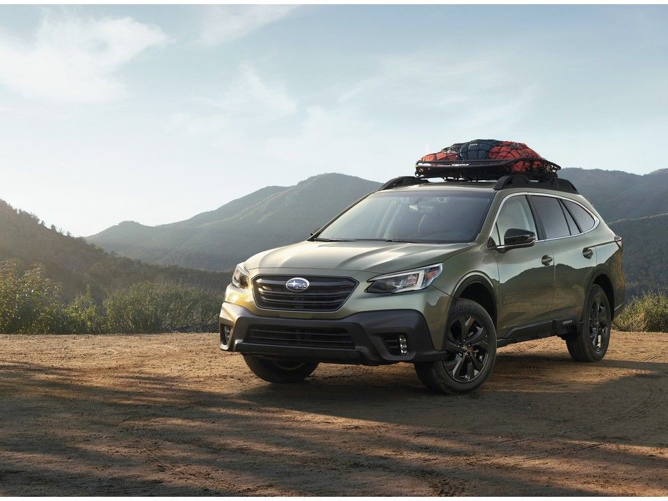 Subaru Outback with camping gear