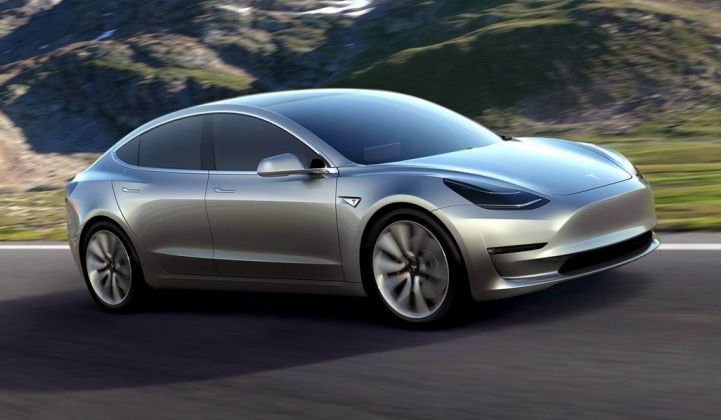 Tesla Model 3 on the road