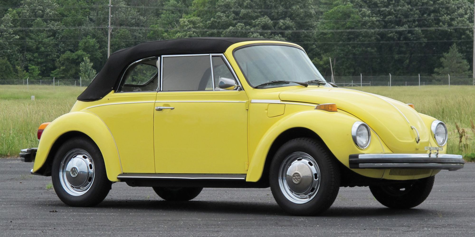 A yellow Beetle Convertible