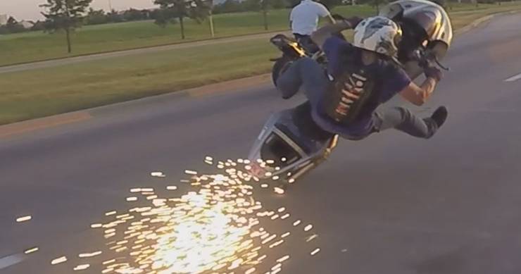 Wheelieing gone wrong instance