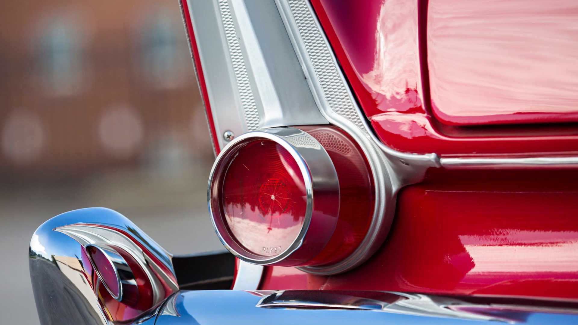1958 Plymouth Fury taillight close-up view