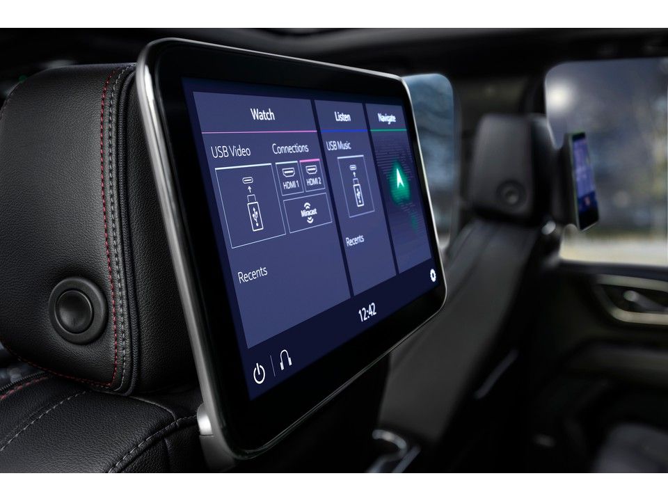 A technology screen inside the 2021 Chevrolet Tahoe.