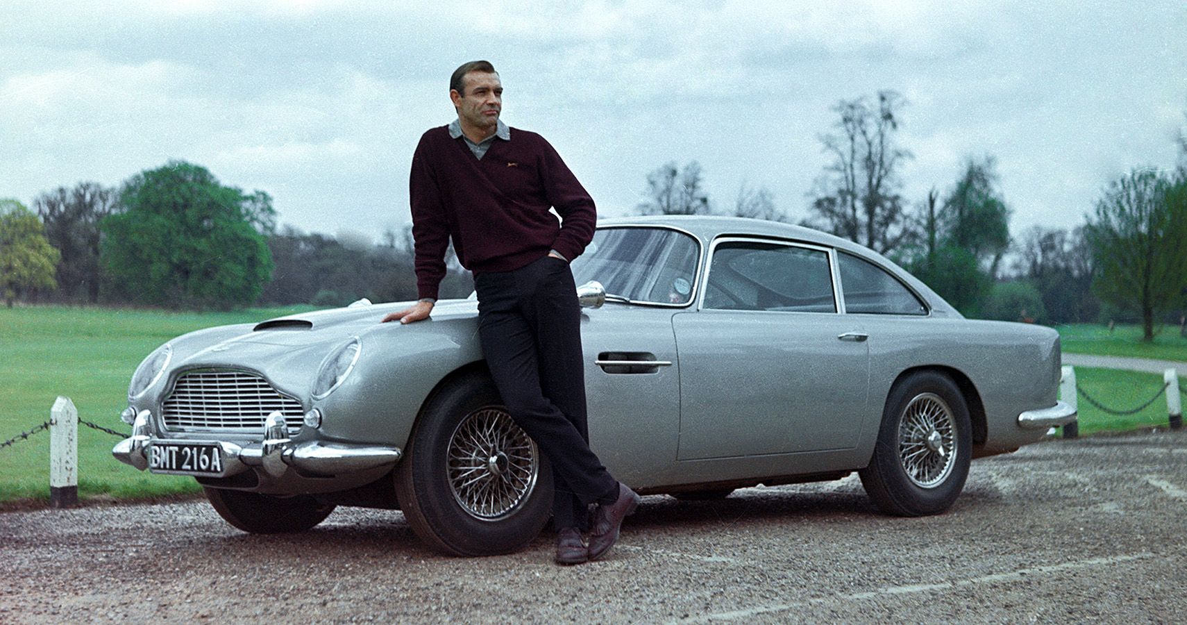 Sean Connery In The Movie GOLDFINGER, With Aston Martin DB5