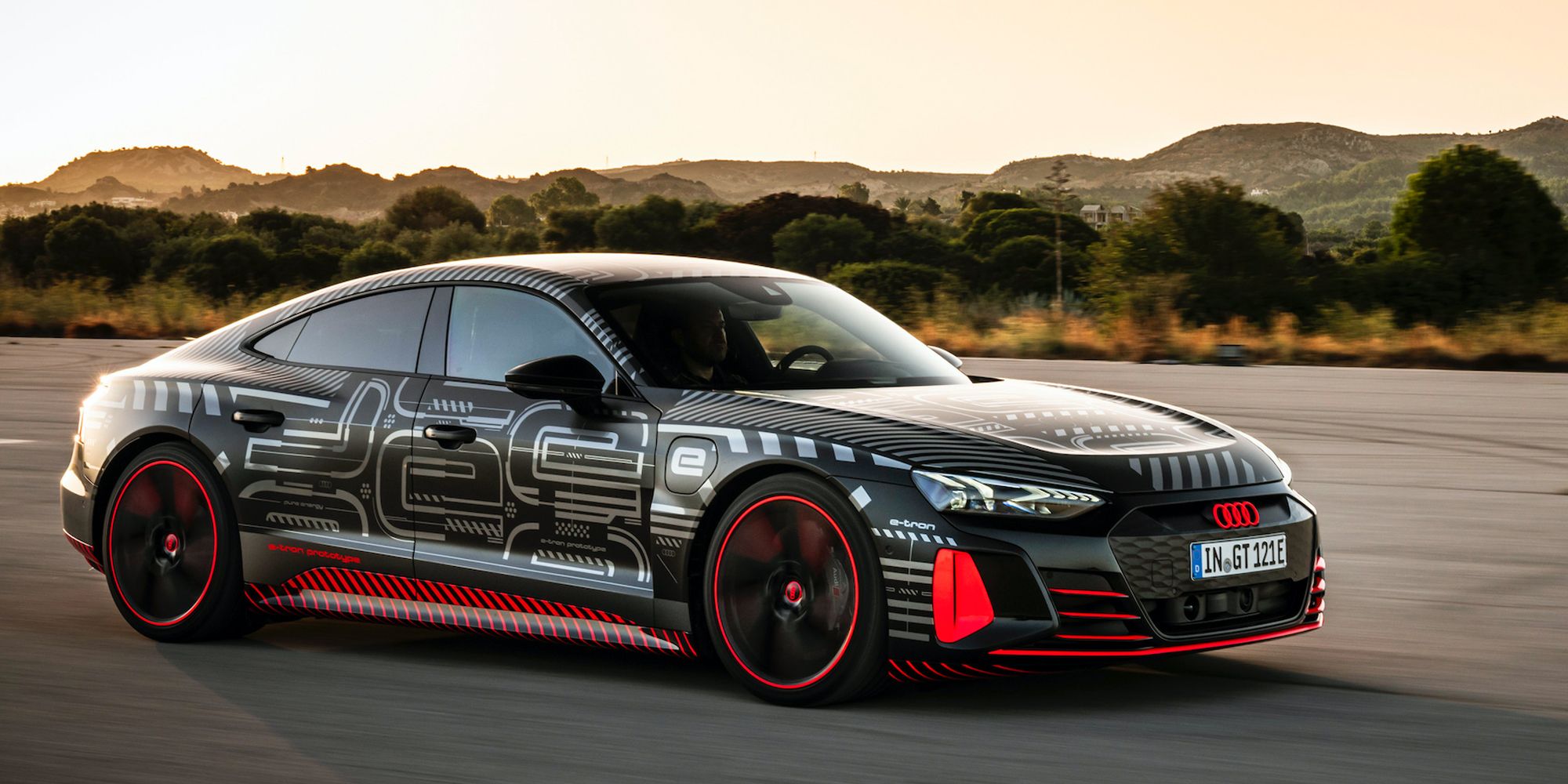 The Audi RS e-tron GT on the move
