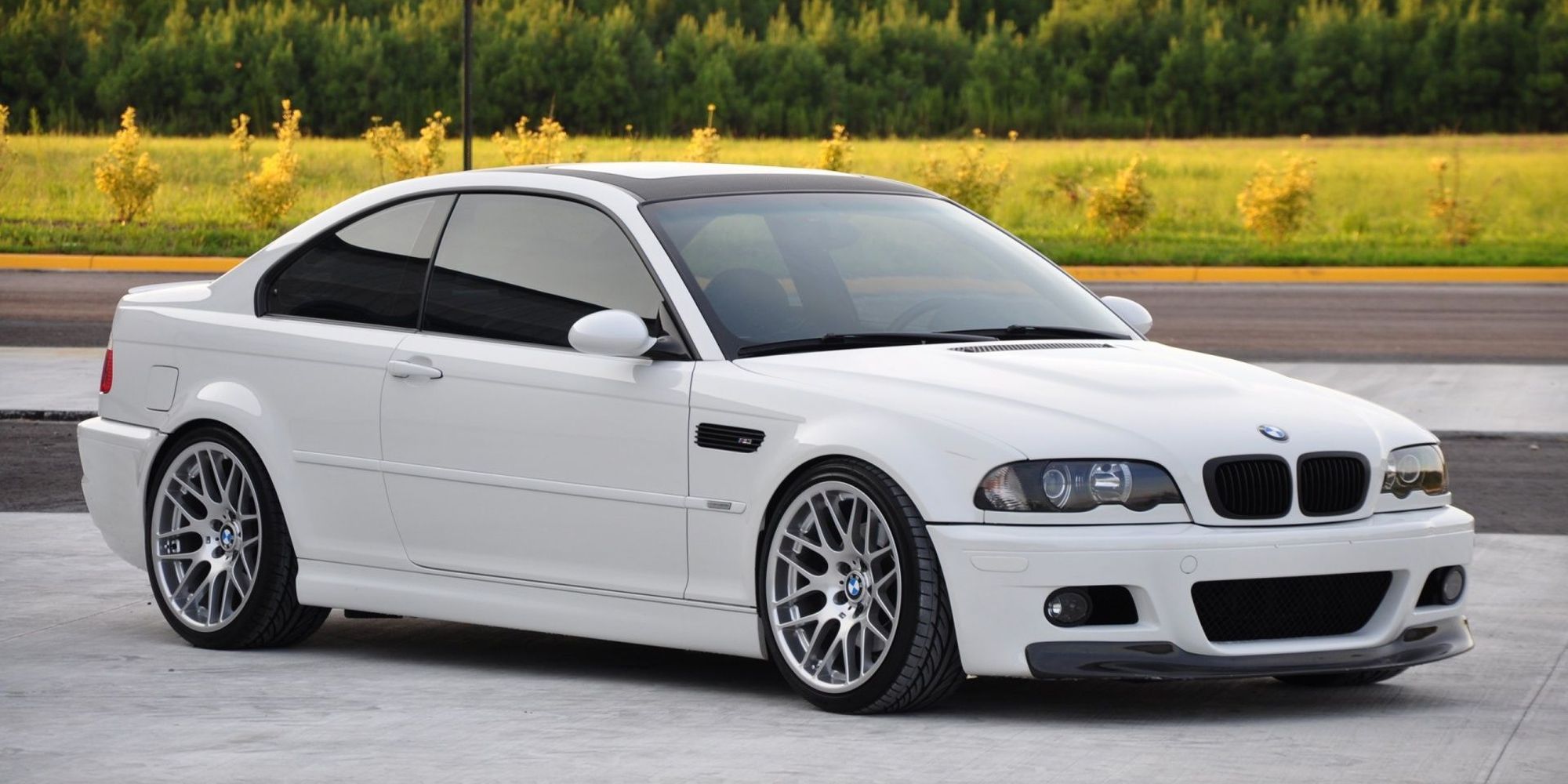 Front 3/4 of the M3 CSL in white