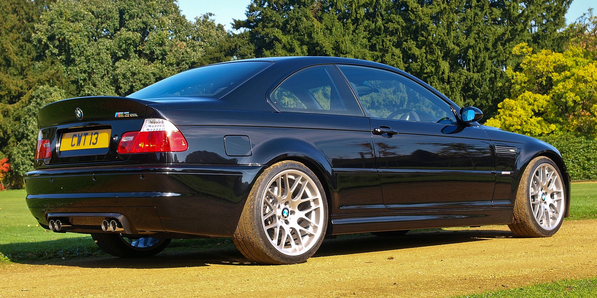 Rear 3/4 of the M3 CSL in black