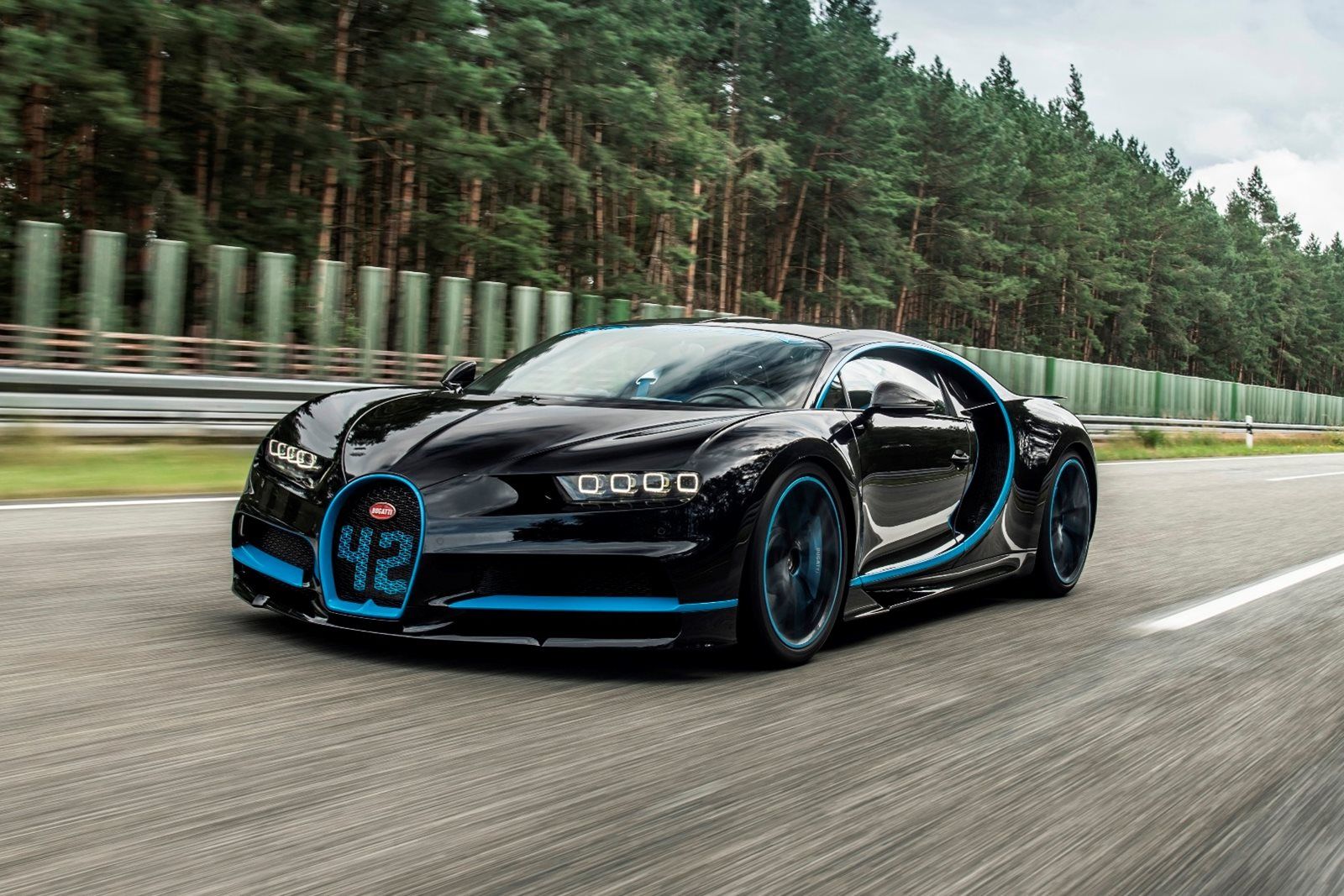 Bugatti Chiron on the highway